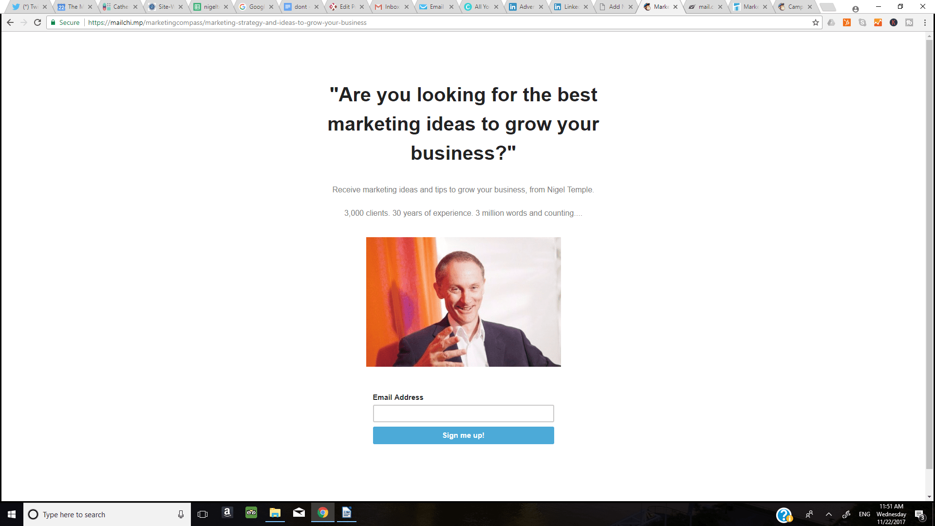 MailChimp landing pages